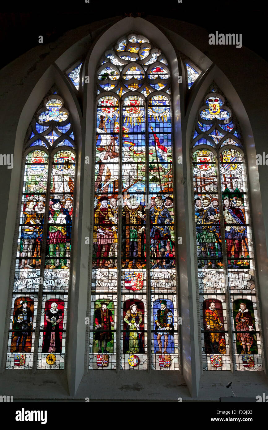 Vitraux de la vieille église de Delft, Pays-Bas Banque D'Images