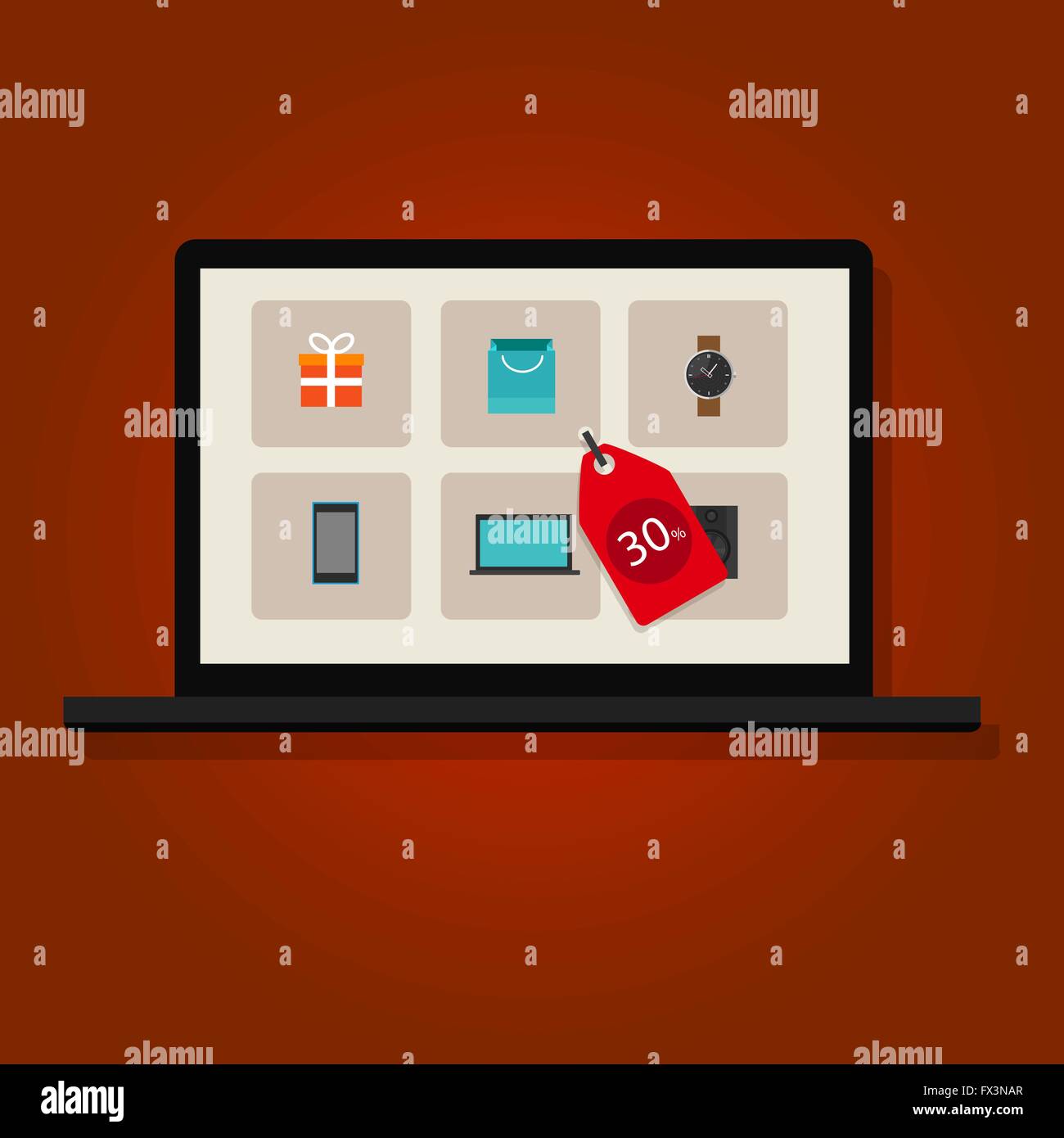 Discount vente en ligne commerce marketing internet Illustration de Vecteur