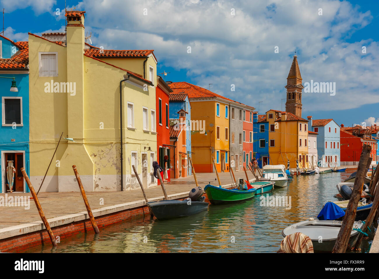 Maisons colorées sur la Burano, Venise, Italie Banque D'Images