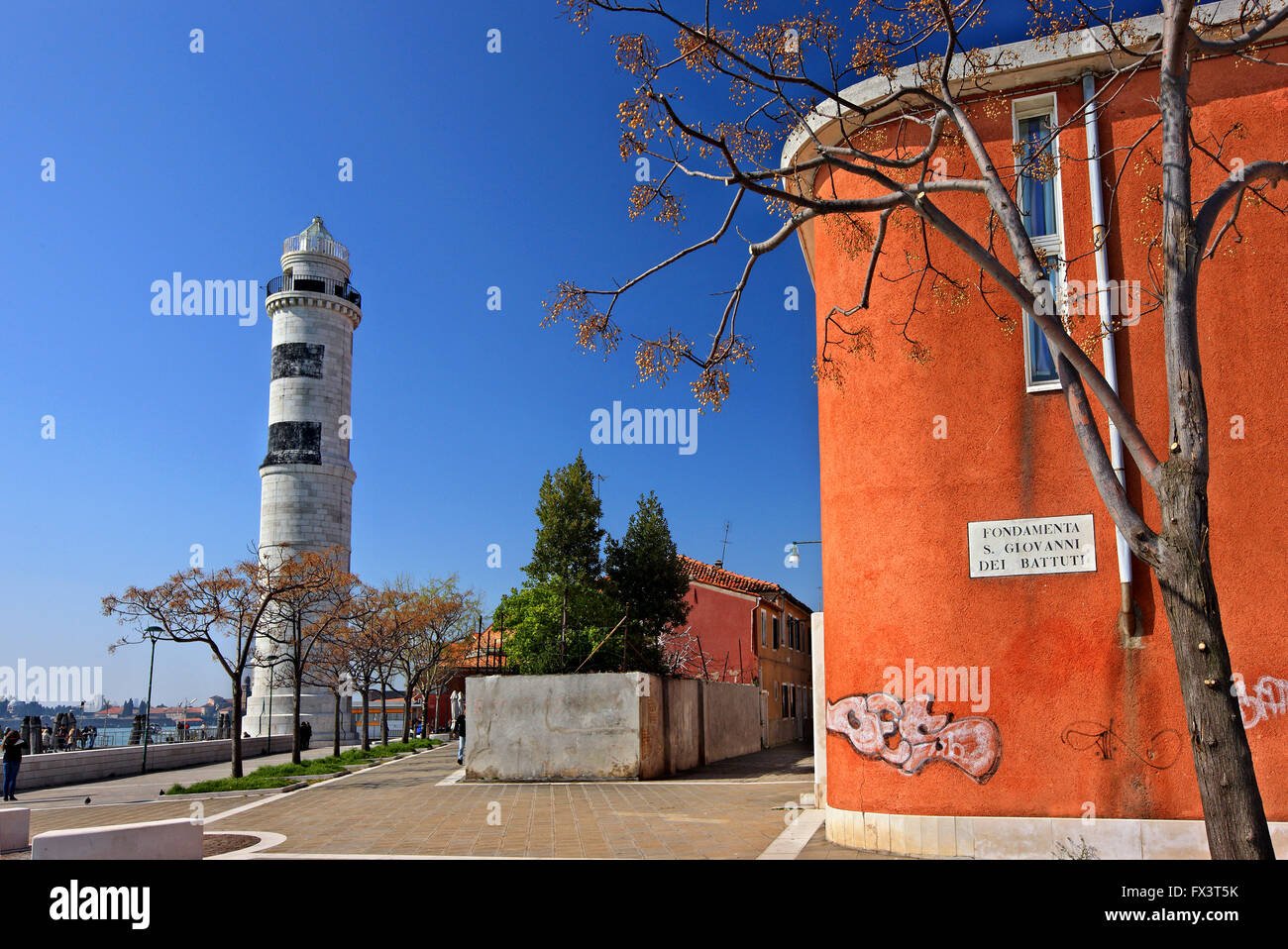 Le phare (Faro) de l'île de Murano, Venise, Vénétie, Italie Banque D'Images