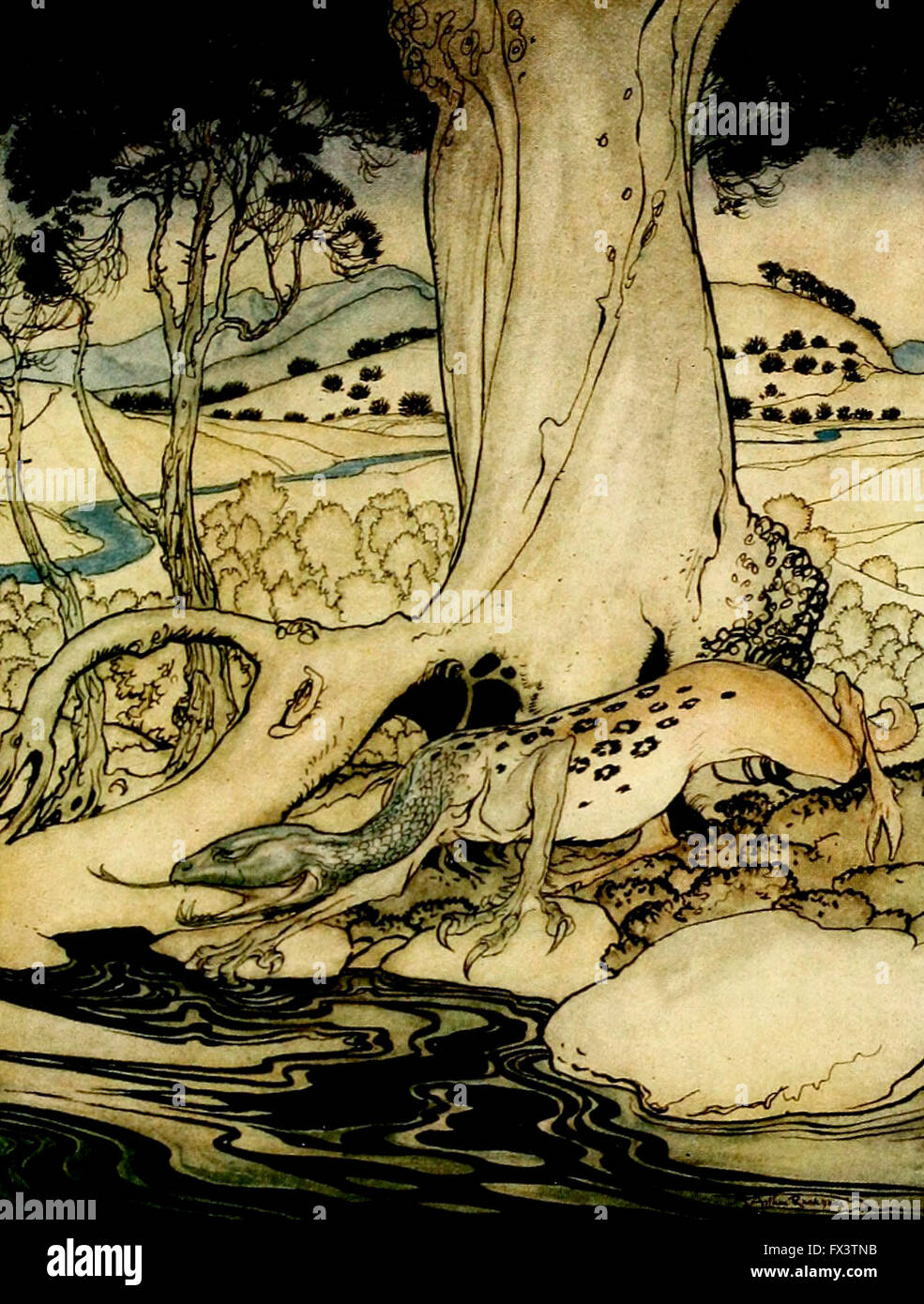 Le Questing Beast de King Arthur's Chevaliers de la Table ronde Banque D'Images