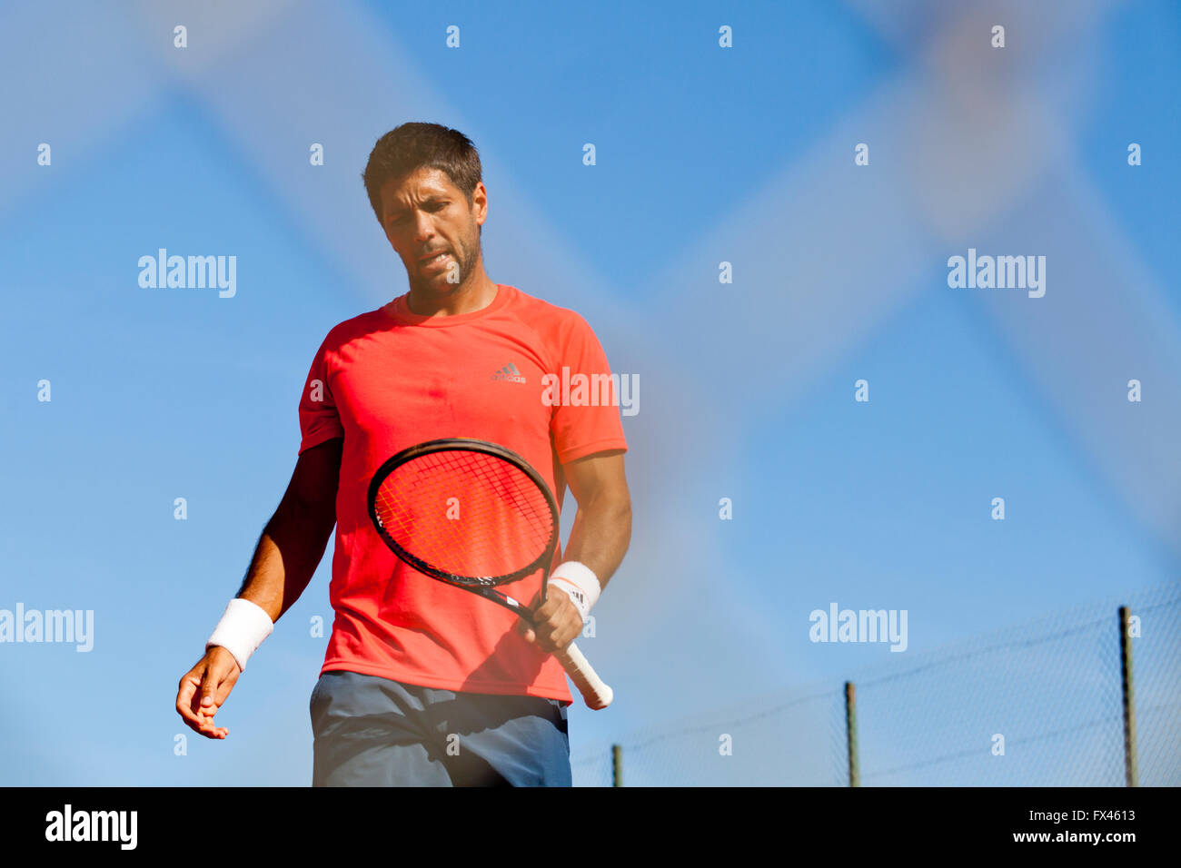 Monte Carlo Rolex Masters ATP, Monaco. Fernando Verdasco formation sur cour Banque D'Images