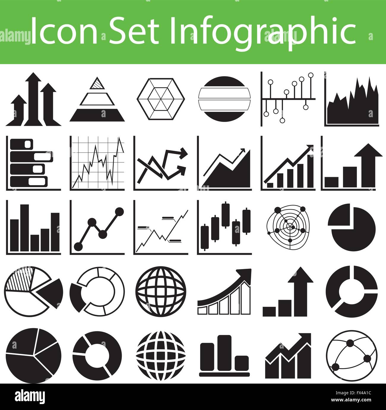 Icon Set infographie avec 30 icônes pour les différents modes de souscription Illustration de Vecteur