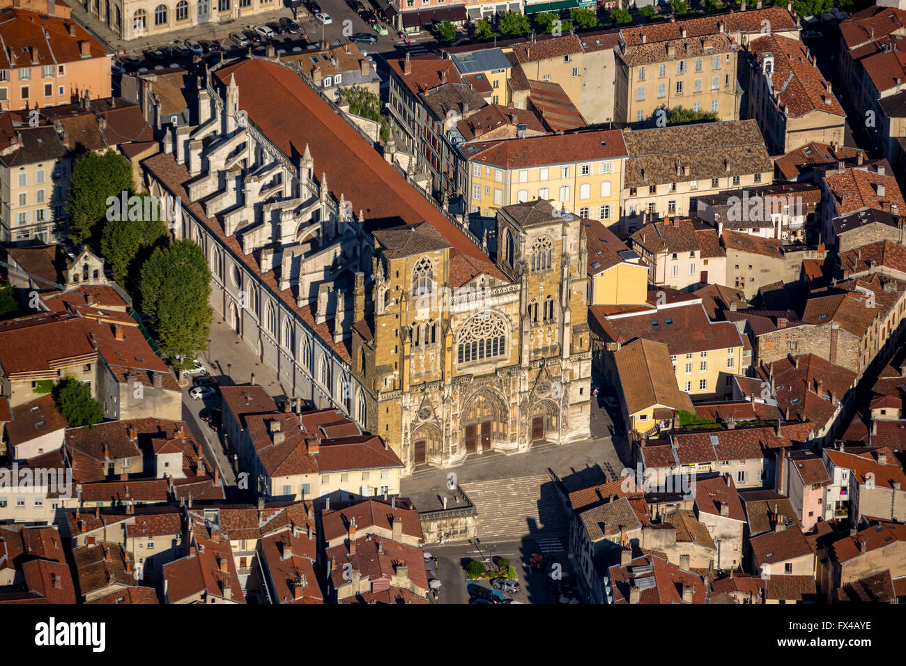 Vue aérienne, Vienne, Rhône, Théâtre Romain Jazz Festival Jazz à Vienne, ville, ville paysage, Sainte-Colombe, France,, Rhône-Alpe Banque D'Images
