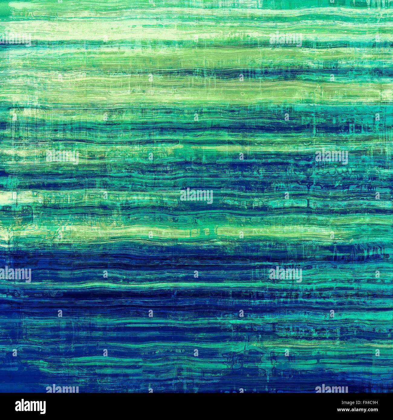 Les fissures et les taches sur un fond texturé vintage. Avec différents motifs couleur : gris ; bleu ; vert ; cyan Banque D'Images