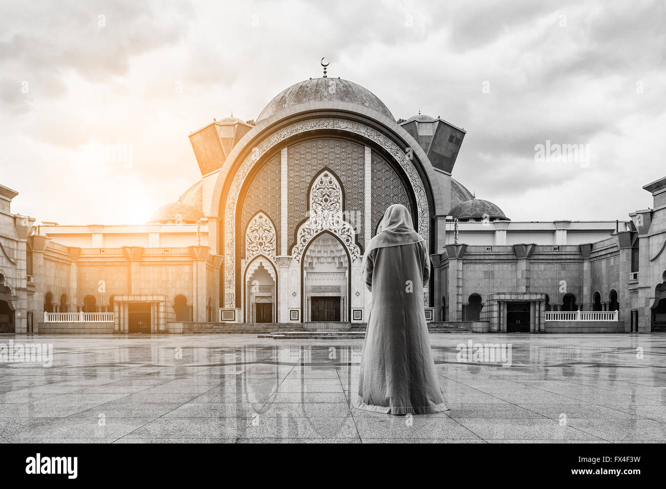 Mosquée musulmane prier avec la Malaisie En Malaisie, Asiatique Banque D'Images