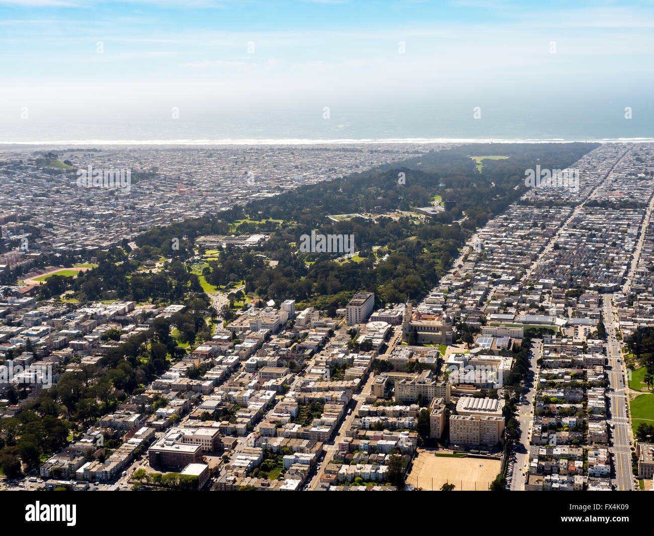 Vue aérienne, le Golden Gate Park, San Francisco, Bay Area, États-Unis d'Amérique, Californie, USA, US, aérienne, d'oiseaux-lunettes de vue, Banque D'Images