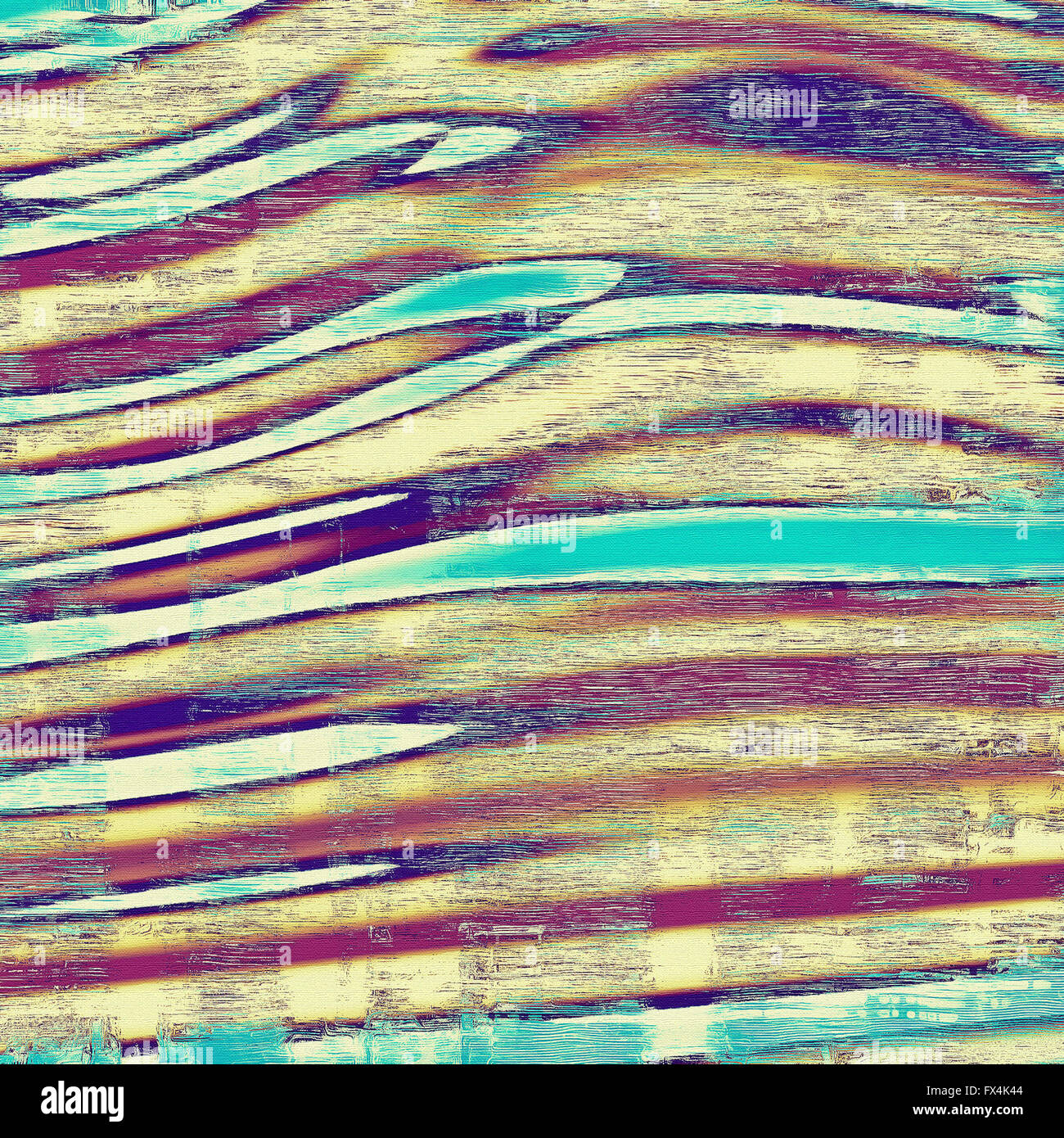 Les fissures et les taches sur un fond texturé vintage. Avec différents motifs couleur : jaune (beige) ; bleu ; Purple (violet) ; rose Banque D'Images