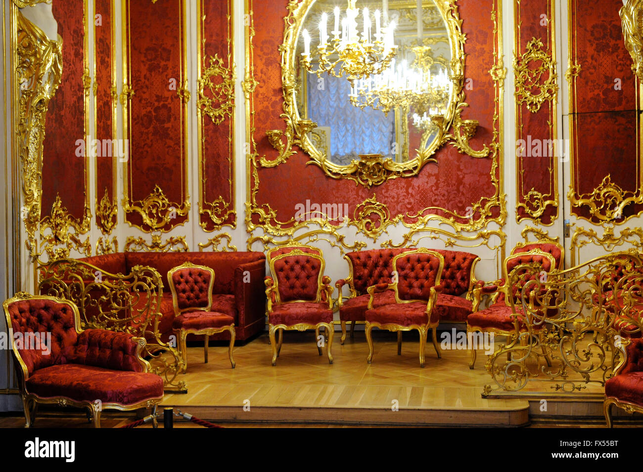 Le Musée de l'Ermitage. Le Boudoir. Saint Petersburg. La Russie. Banque D'Images