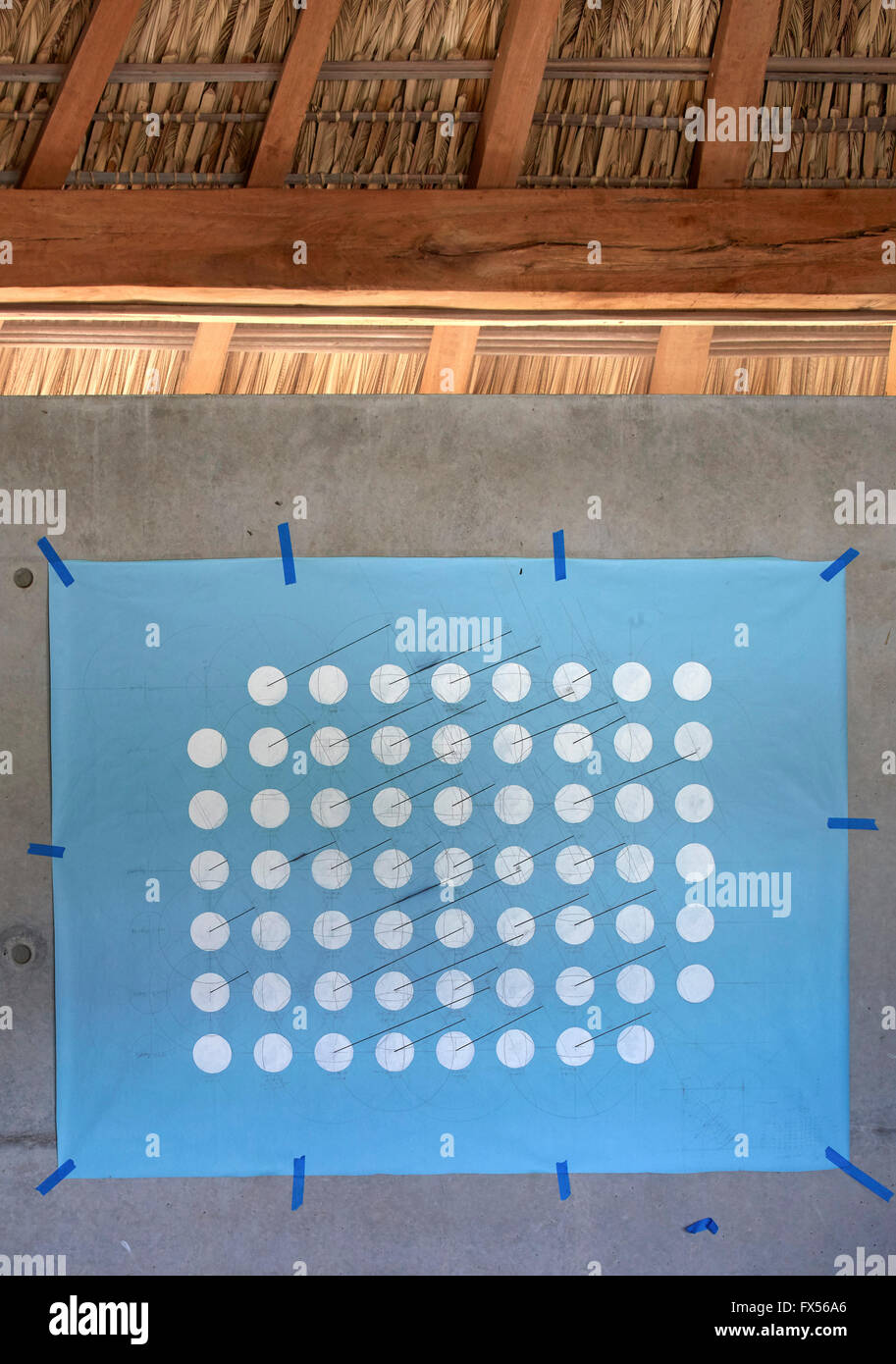 Art par Jeni Mao. Casa Wabi, Puerto Escondido, au Mexique. Architecte : Tadao Ando, 2015. Banque D'Images