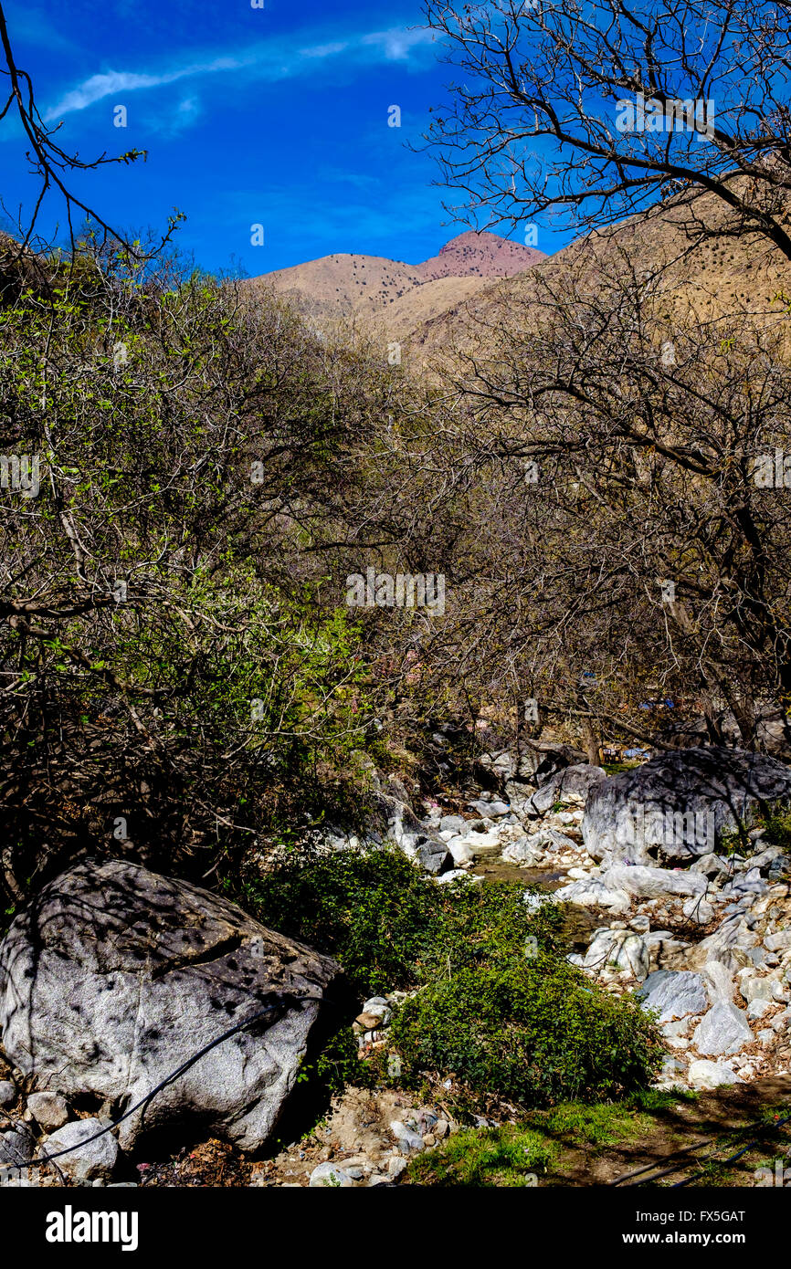 Contreforts de l'Atlas à Setti-Fatma dans la vallée de l'Ourika, Maroc, Afrique du Nord Banque D'Images