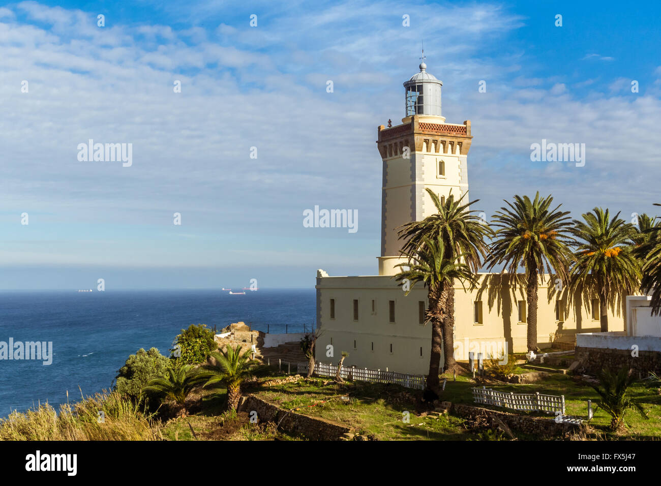 Le cap Spartel, promontoire à l'entrée du détroit de Gibraltar, à 12 km à l'ouest de Tanger, Maroc. Banque D'Images