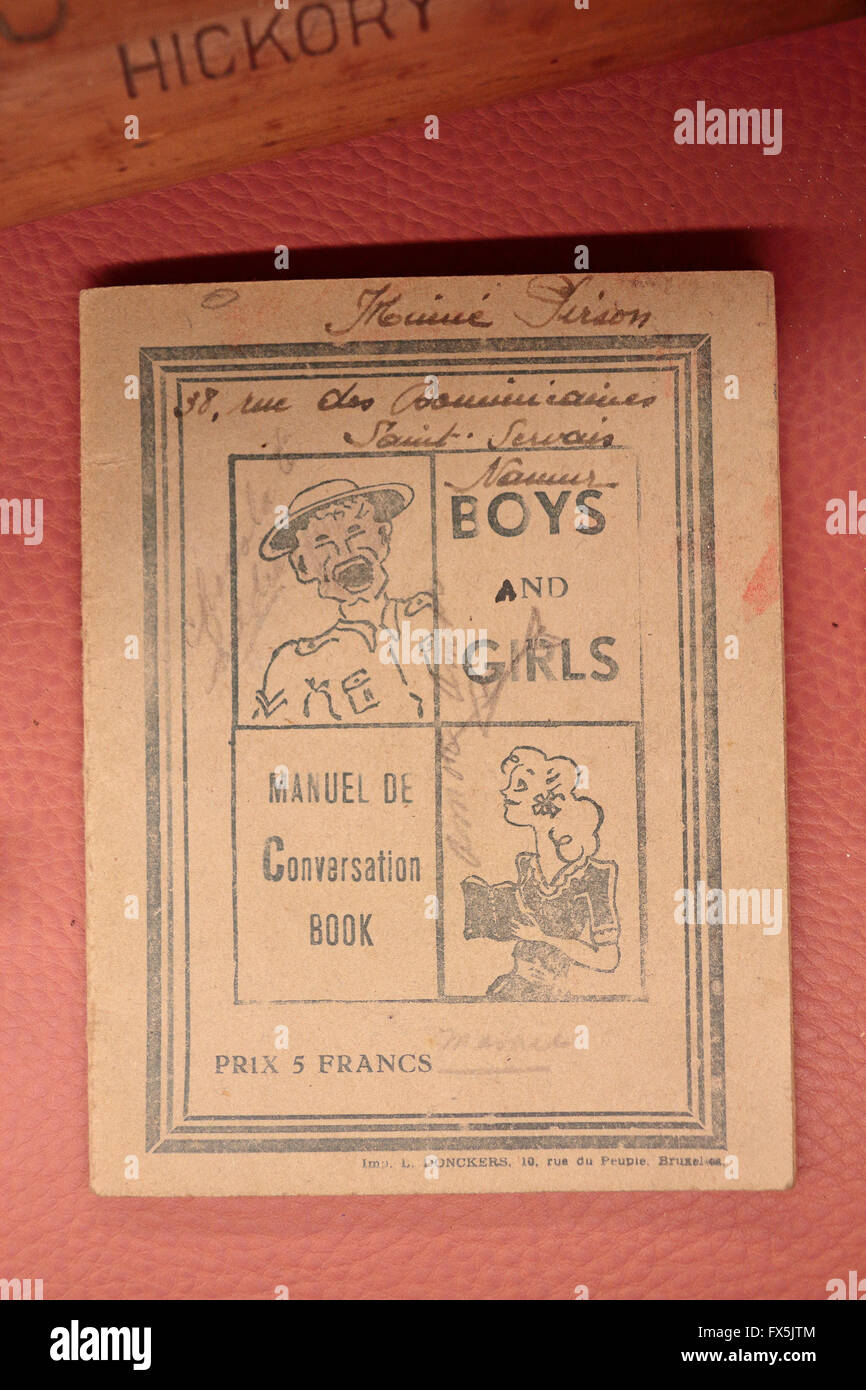 La DEUXIÈME GUERRE MONDIALE un livre pour enfants dans le Bastogne War Museum, Bastogne, Belgique. Banque D'Images