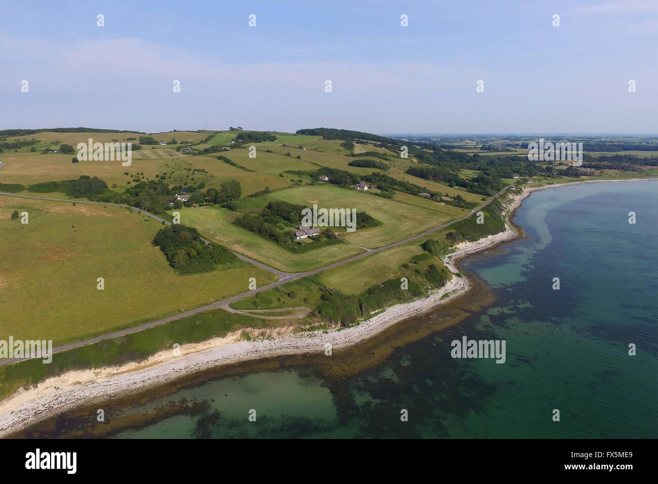 Vue aérienne de Vejrhoej Arch situé en Nouvelle-Zélande, au Danemark Banque D'Images