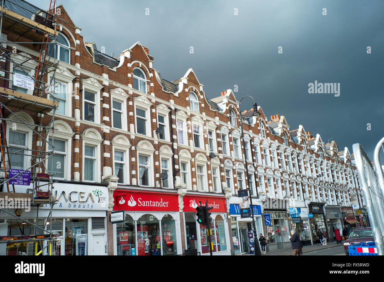 La Banque Santander à Muswell Hill, au nord de Londres Banque D'Images