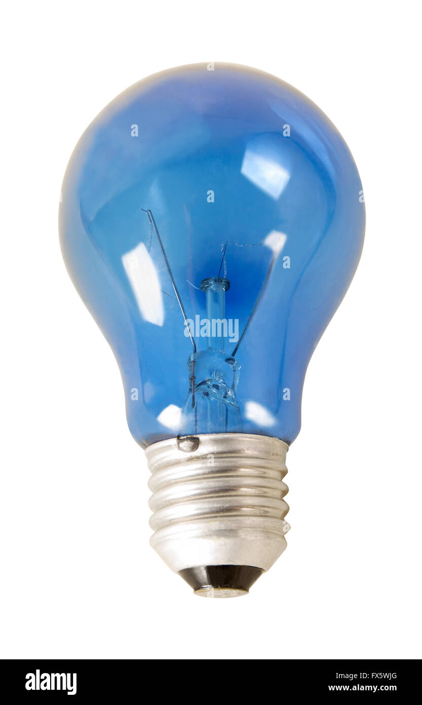 Avec l'ampoule en verre bleu et l'absence de bulbes. Isolé sur fond blanc et des objets avec des chemins de détourage. Banque D'Images