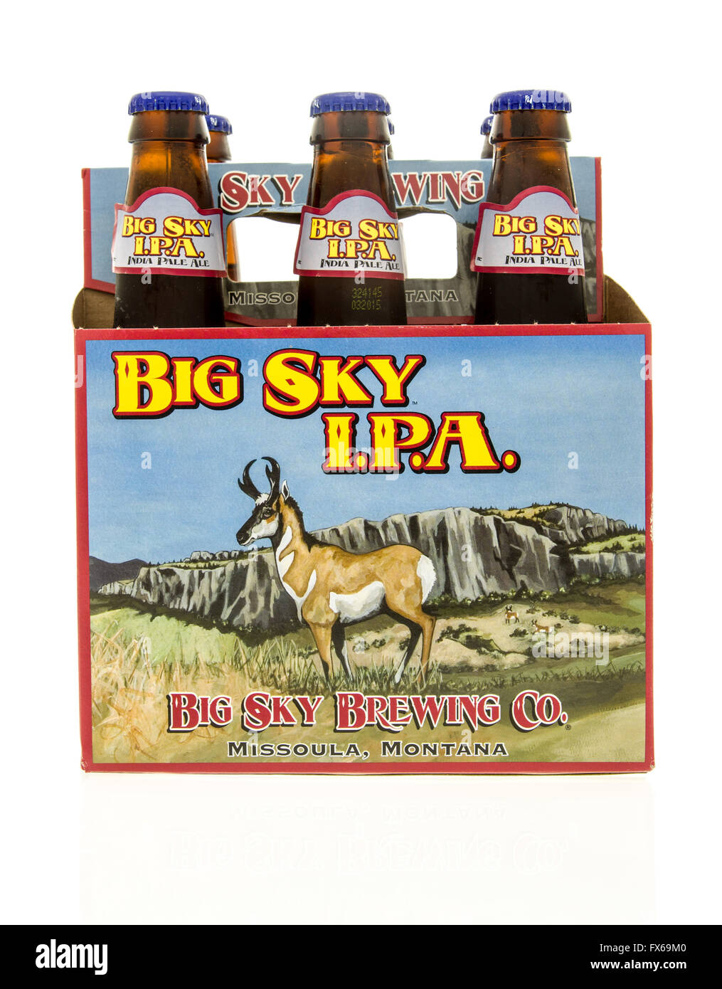 Winneconne, WI - 15 mars 2016 : un six-pack de bière Big Sky I.P.A. Banque D'Images