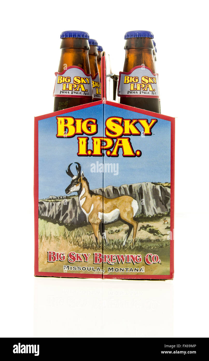 Winneconne, WI - 15 mars 2016 : un six-pack de bière Big Sky I.P.A. Banque D'Images