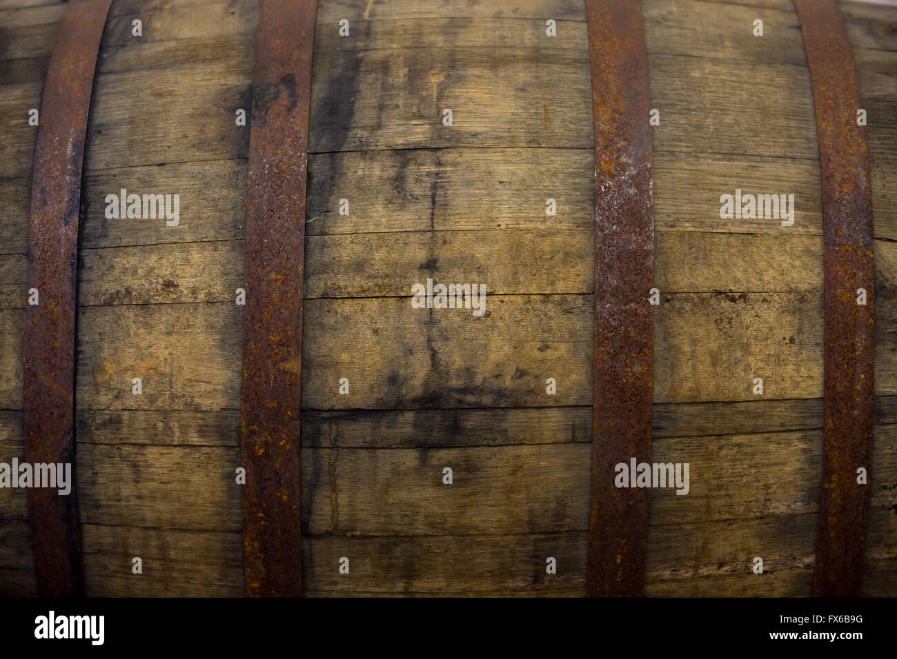 Bourbon barrel dans une brasserie située à l'intérieur de la bière. Banque D'Images