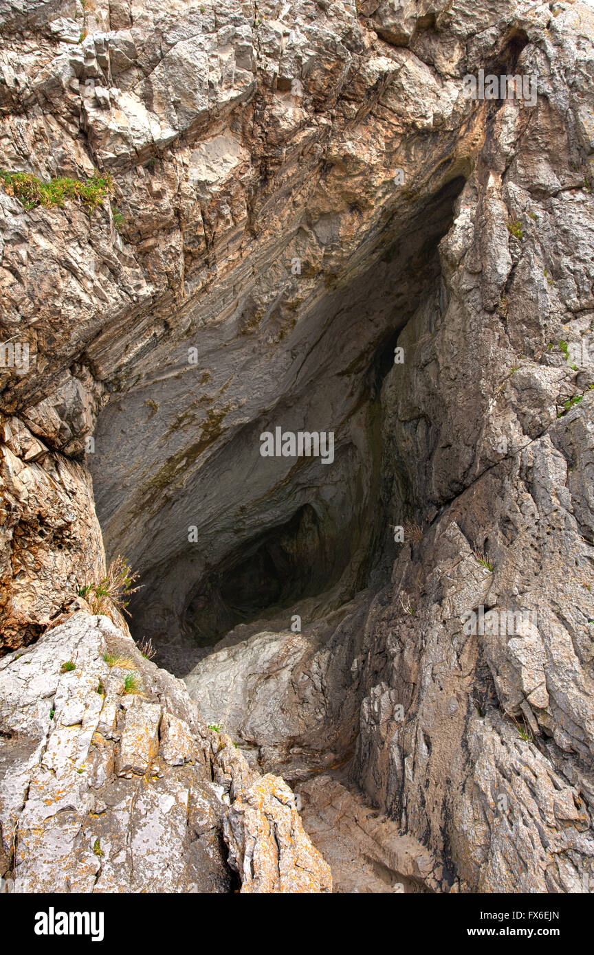 Paviland grotte, la péninsule de Gower, au Pays de Galles Banque D'Images