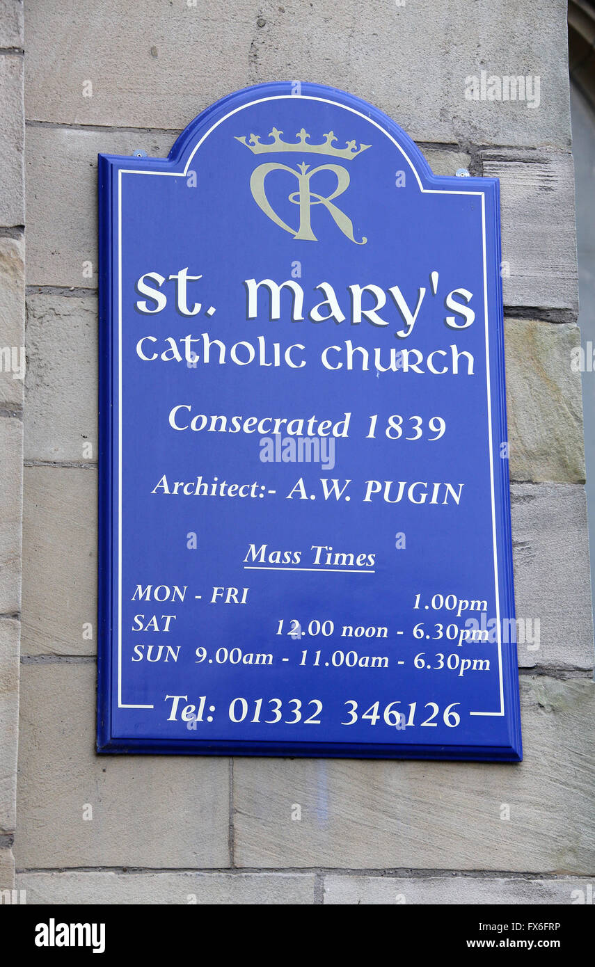 St Marys Église catholique au derby qui a été conçue par Augustus Pugin W Banque D'Images