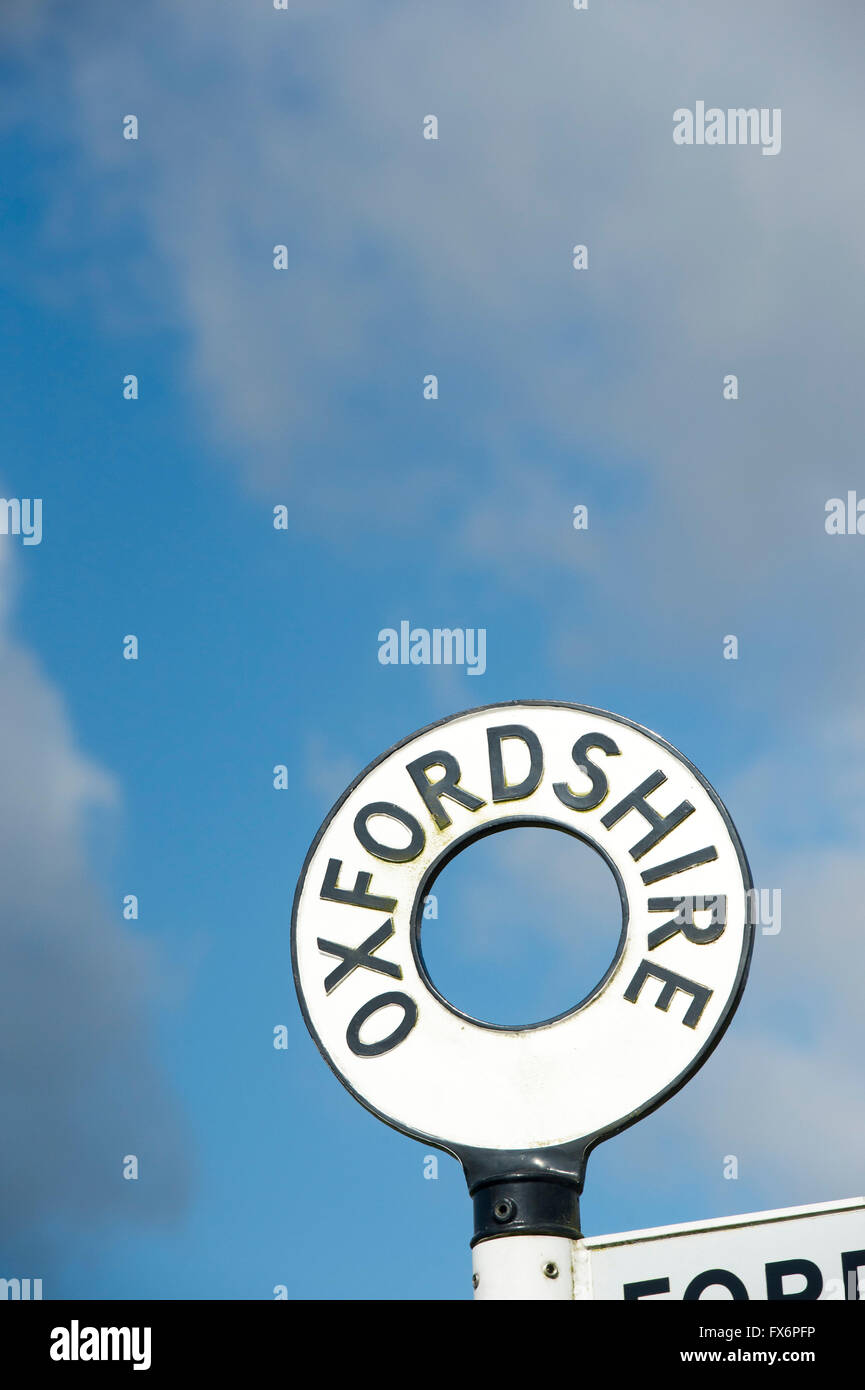 Panneau directionnel de l'Oxfordshire. UK Banque D'Images