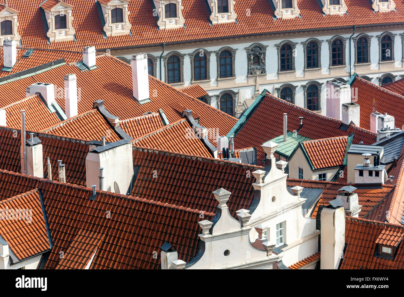 Toits toits du Wallenstein Palace Mala Strana Prague République tchèque Banque D'Images