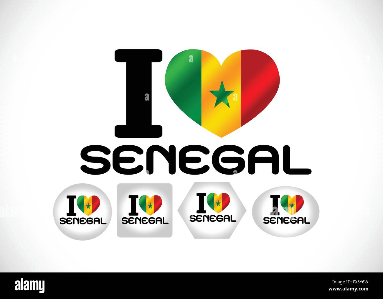 Drapeau Sénégal thèmes idée design Illustration de Vecteur