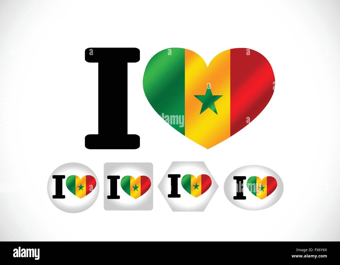 Drapeau Sénégal thèmes idée design Illustration de Vecteur