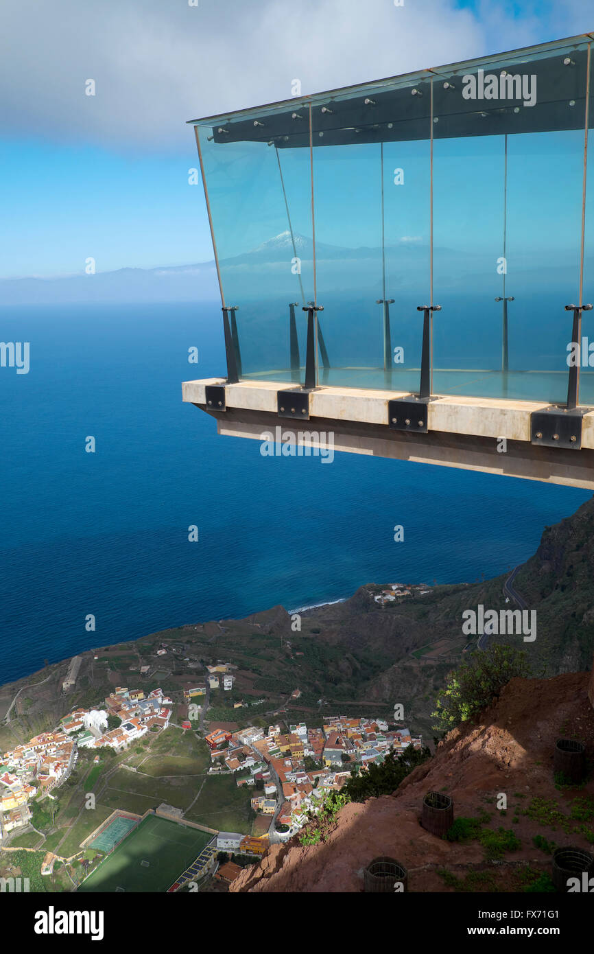 Une passerelle du Mirador de Abrante, Parc National de Garajonay, La Gomera, Canary Islands, Spain Banque D'Images