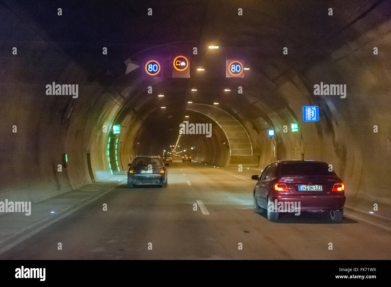 Tunnel ou Christiane-Tunnel Rennsteig, une autoroute a71 tunnel, le plus long tunnel routier en Allemagne, Thuringe, Allemagne Banque D'Images