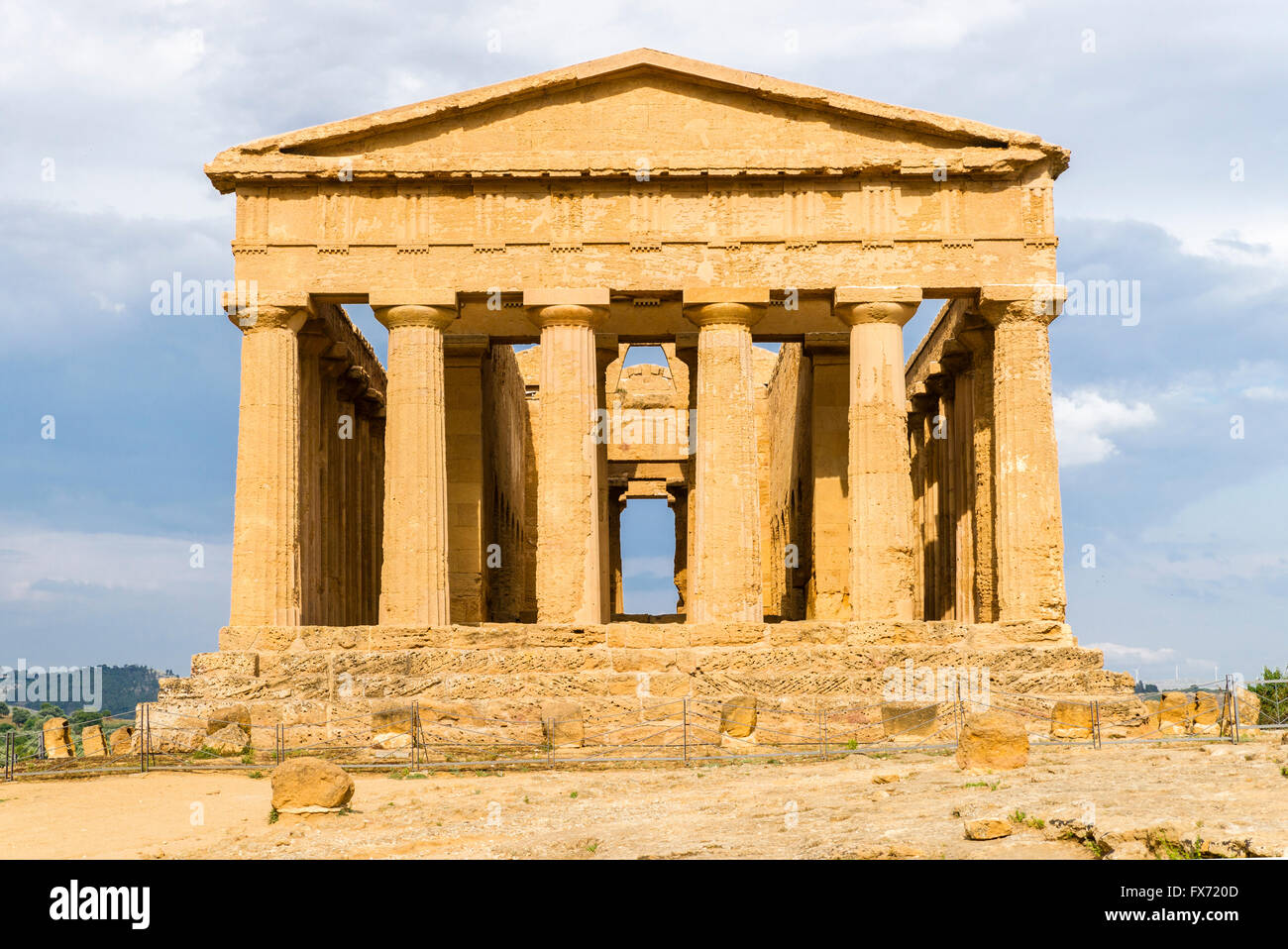 Temple dorique grec, Concordia 430 C. Chr., antiquité, Vallée des Temples, Valle dei Templi, Agrigento, Akragas, Sicile, Italie Banque D'Images