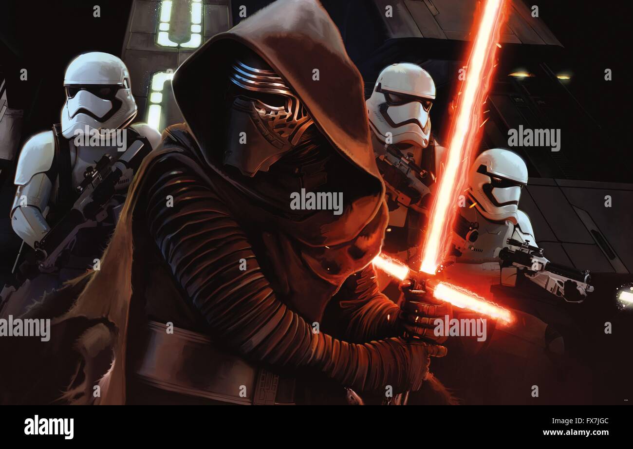 Star Wars : Episode VII - La Force éveille Année : 2015 USA Réalisateur : J.J. Adam Driver Abrams (affiche de film d'art) Banque D'Images
