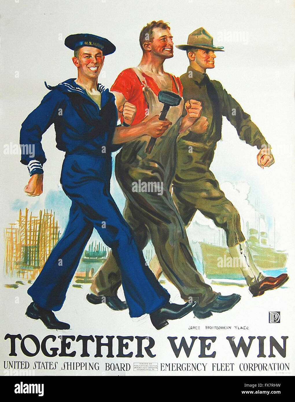 Ensemble nous gagner - La Seconde Guerre mondiale affiche de propagande - U.S Banque D'Images