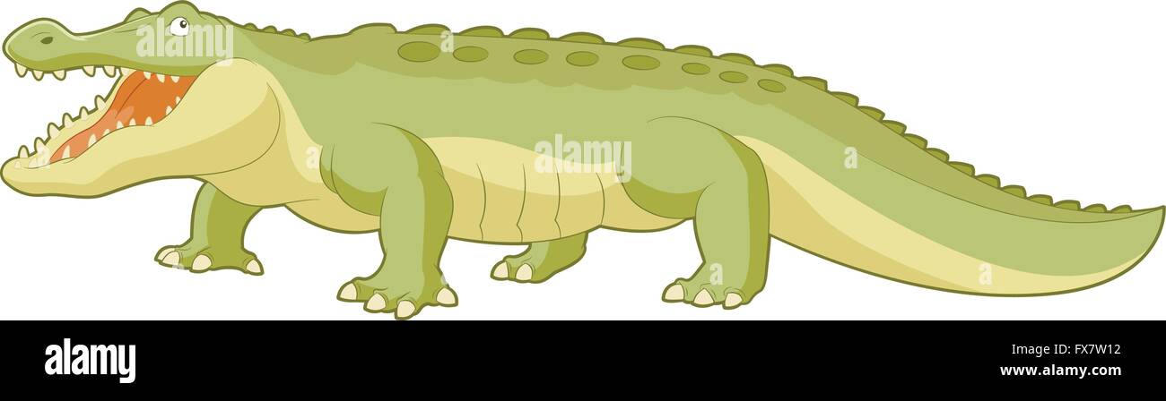 Cartoon alligator vert Illustration de Vecteur