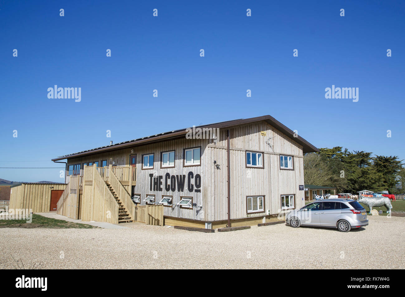 Vue générale de la GC à Tapnall Co restaurant ferme près de Yarmouth sur l'île de Wight lors d'une journée ensoleillée. Banque D'Images