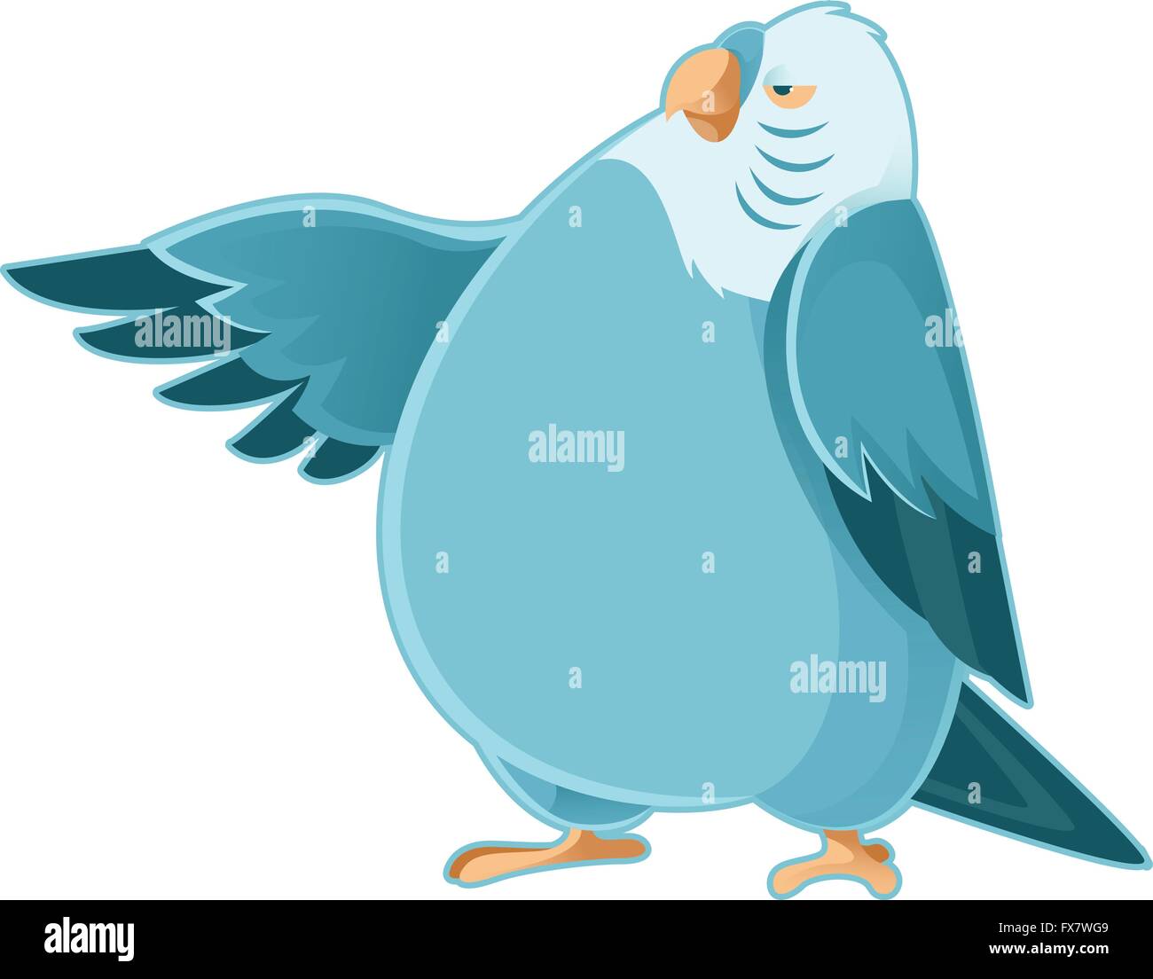 Cartoon fat parrot Illustration de Vecteur