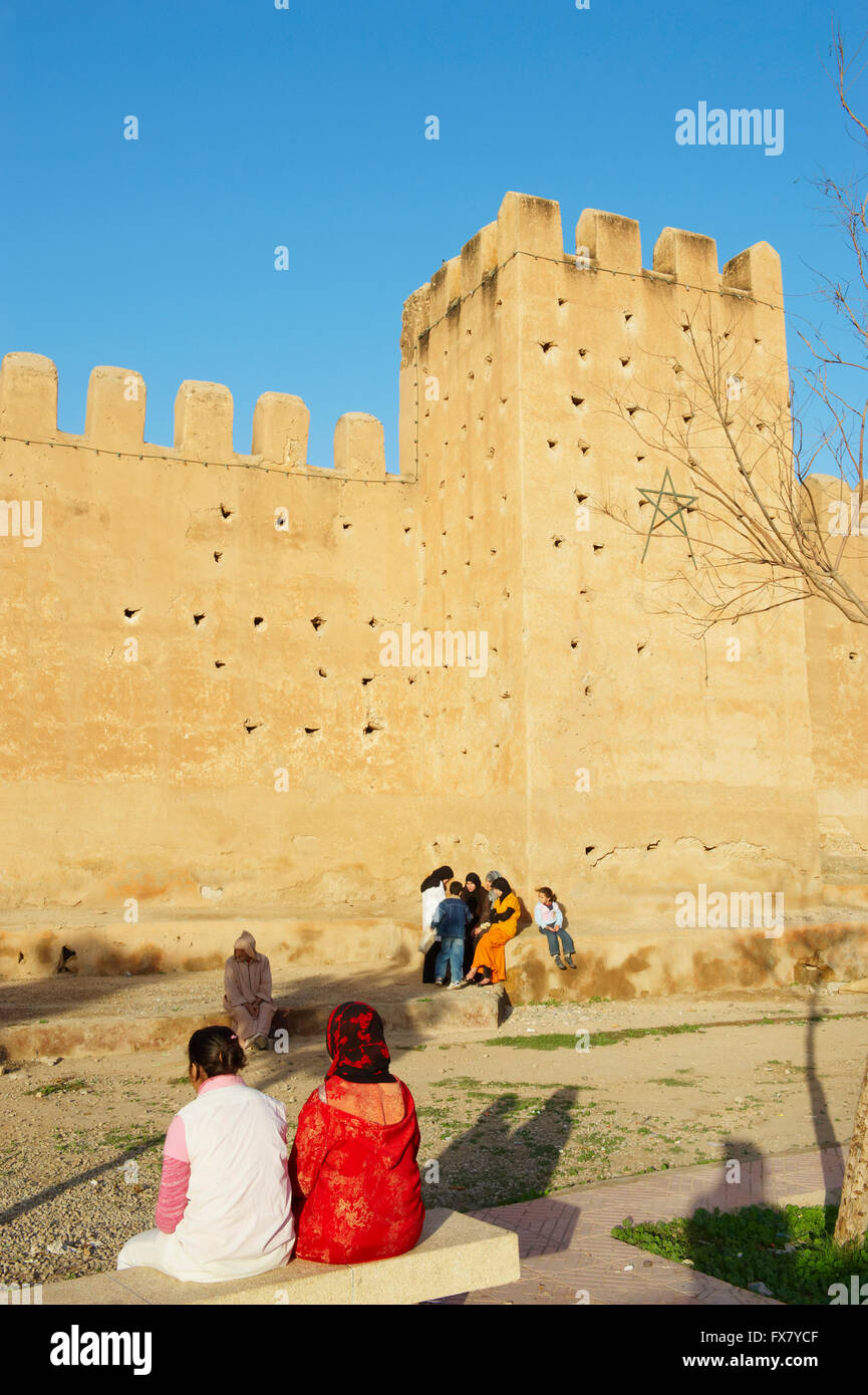 Le Maroc, sous vallée, Taroudant, mur de la ville Banque D'Images