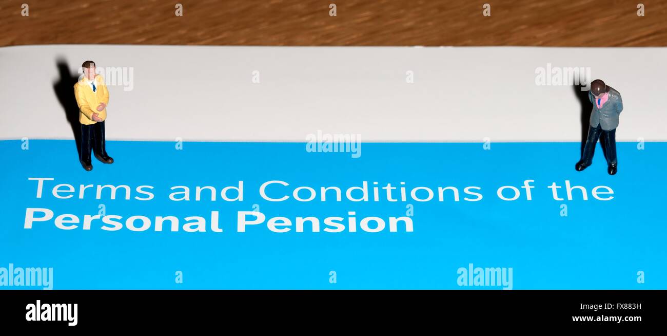 Termes et conditions de la brochure personnelle avec miniatures qui veille sur Banque D'Images