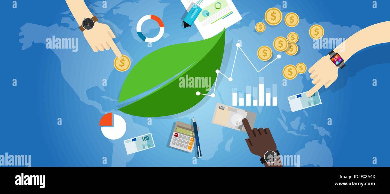 La croissance de la durabilité du développement durable de l'environnement du concept d'économie verte Illustration de Vecteur