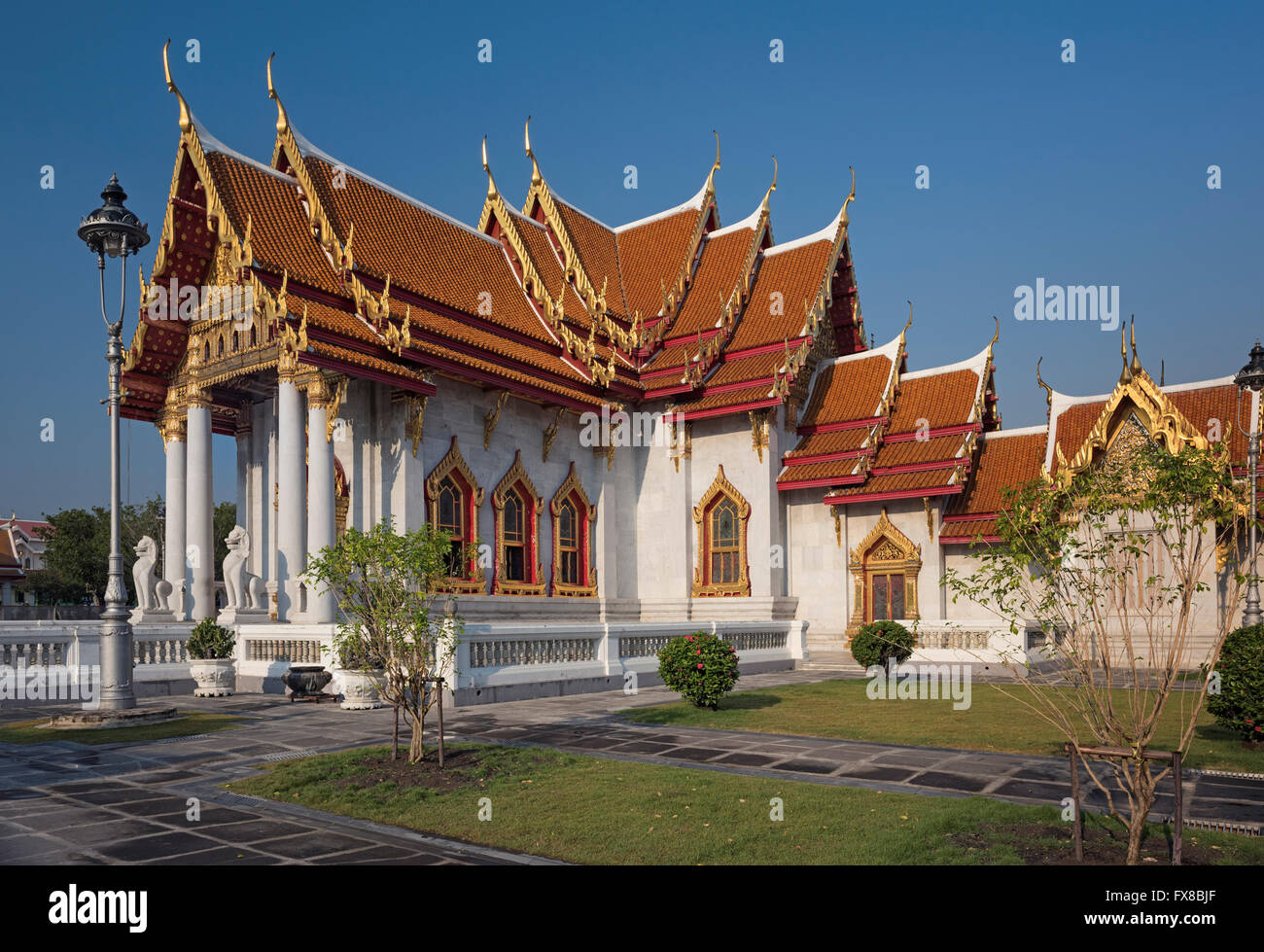 Le temple Wat Benchamabophit en Thaïlande Bangkok Banque D'Images