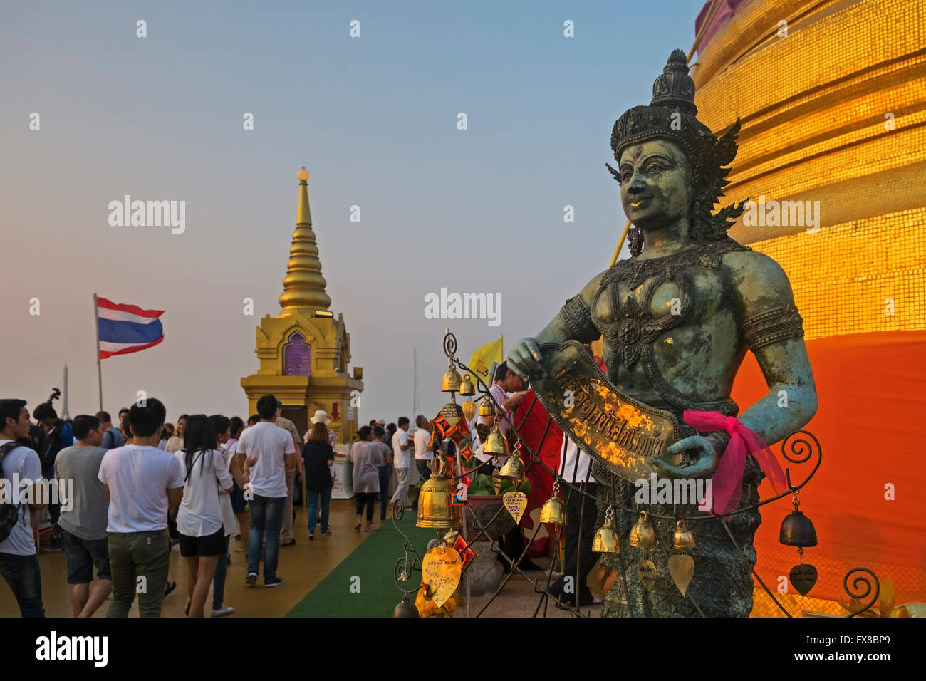 Le Mont d'or Thaïlande Bangkok Wat Saket Banque D'Images