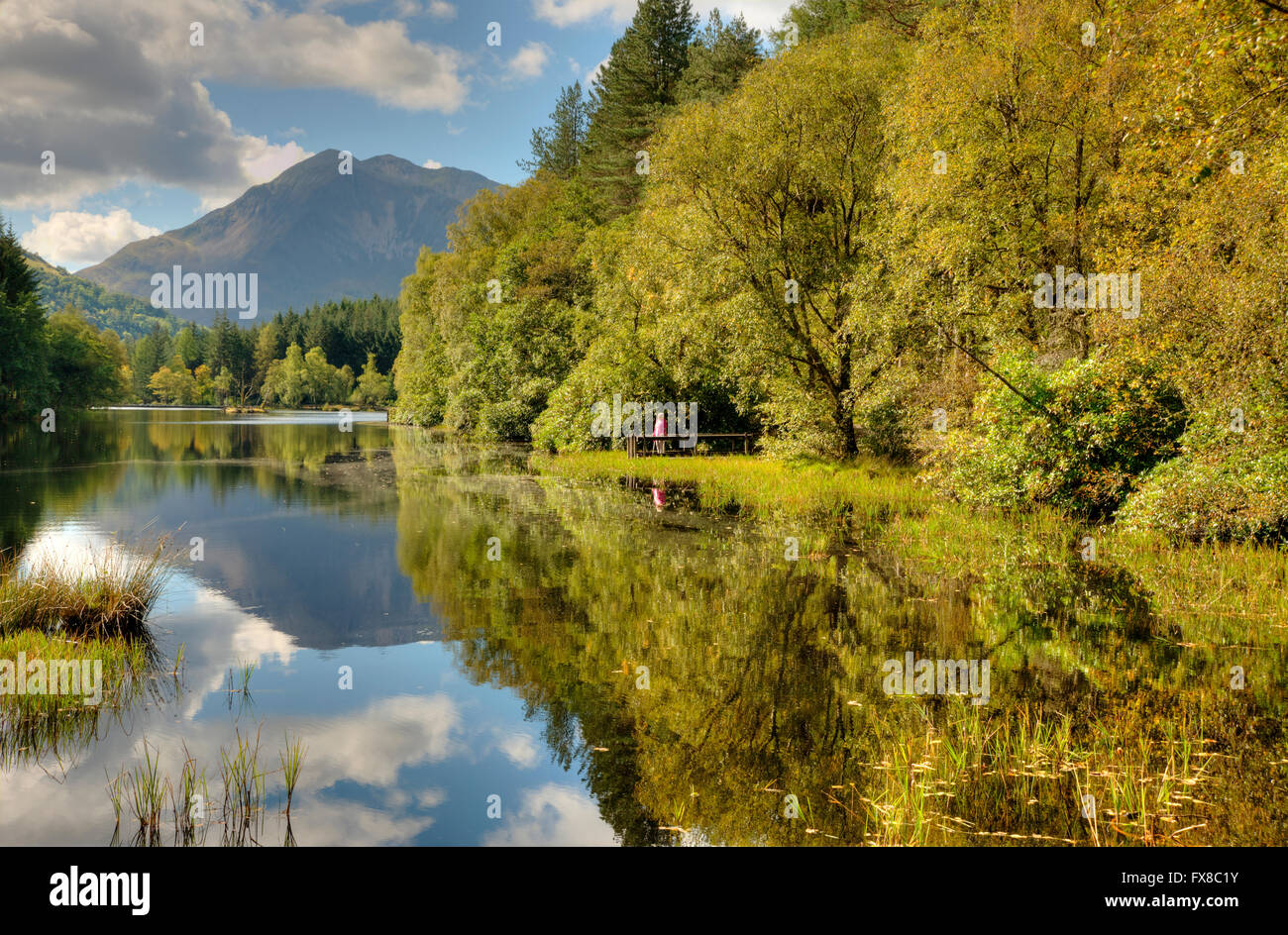 Réflexions sur le Pacifique Lochan Trail, Glencoe Banque D'Images