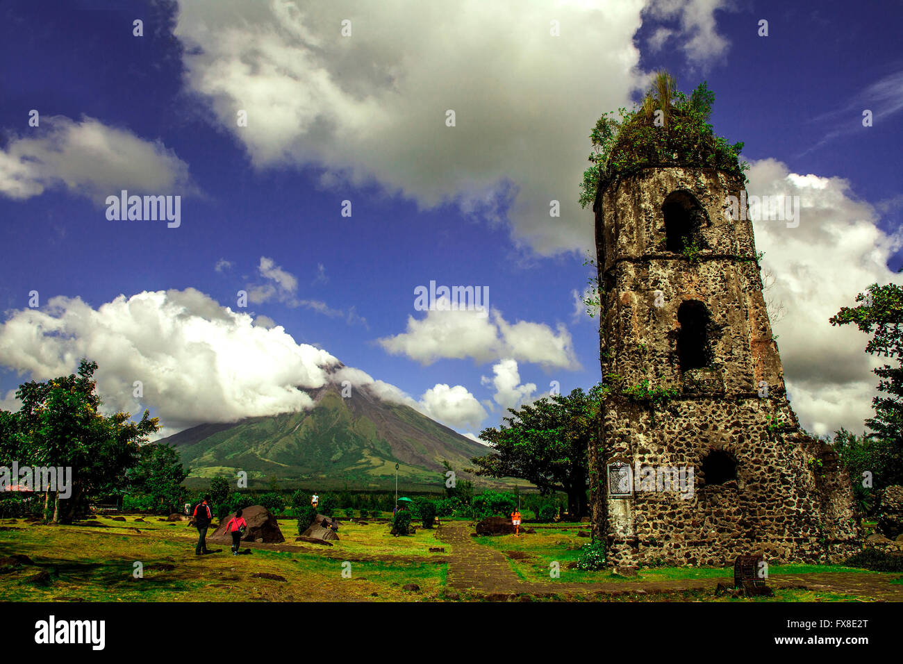 Ruines de Cagsawa Albay Philippines Banque D'Images