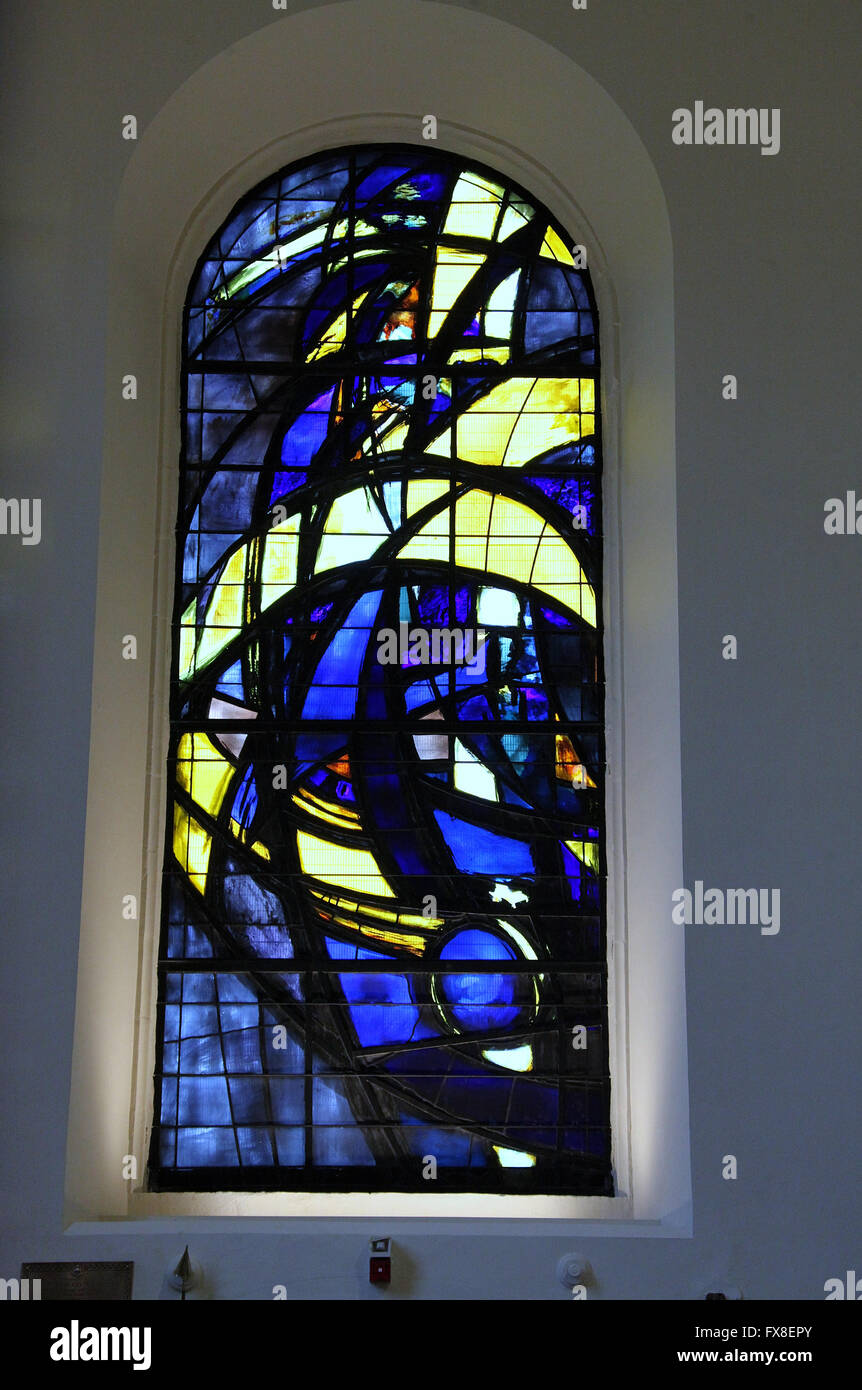Dans la fenêtre de la cathédrale de Derby Banque D'Images