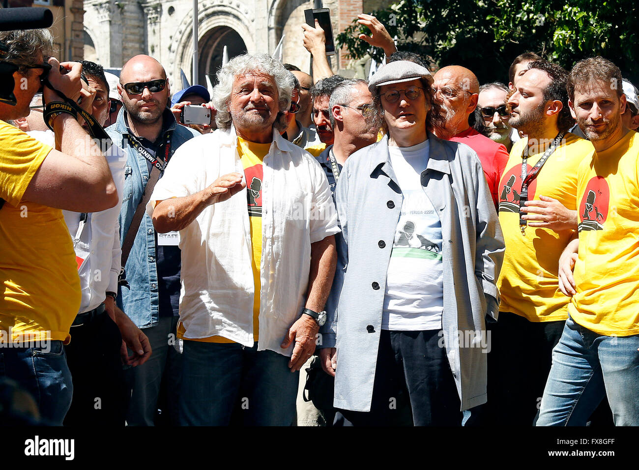 Beppe Grillo e Gianroberto Casaleggio qui est décédé à l'âge de 61 Rome 09 mars -2015 de mouvement 5 étoiles Banque D'Images