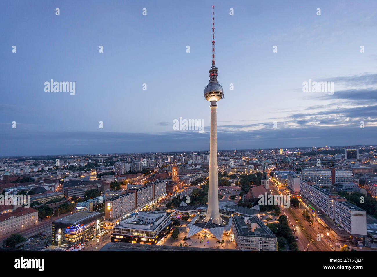 Vue du Panorama Bar à Alex TV Tower, Berlin Banque D'Images