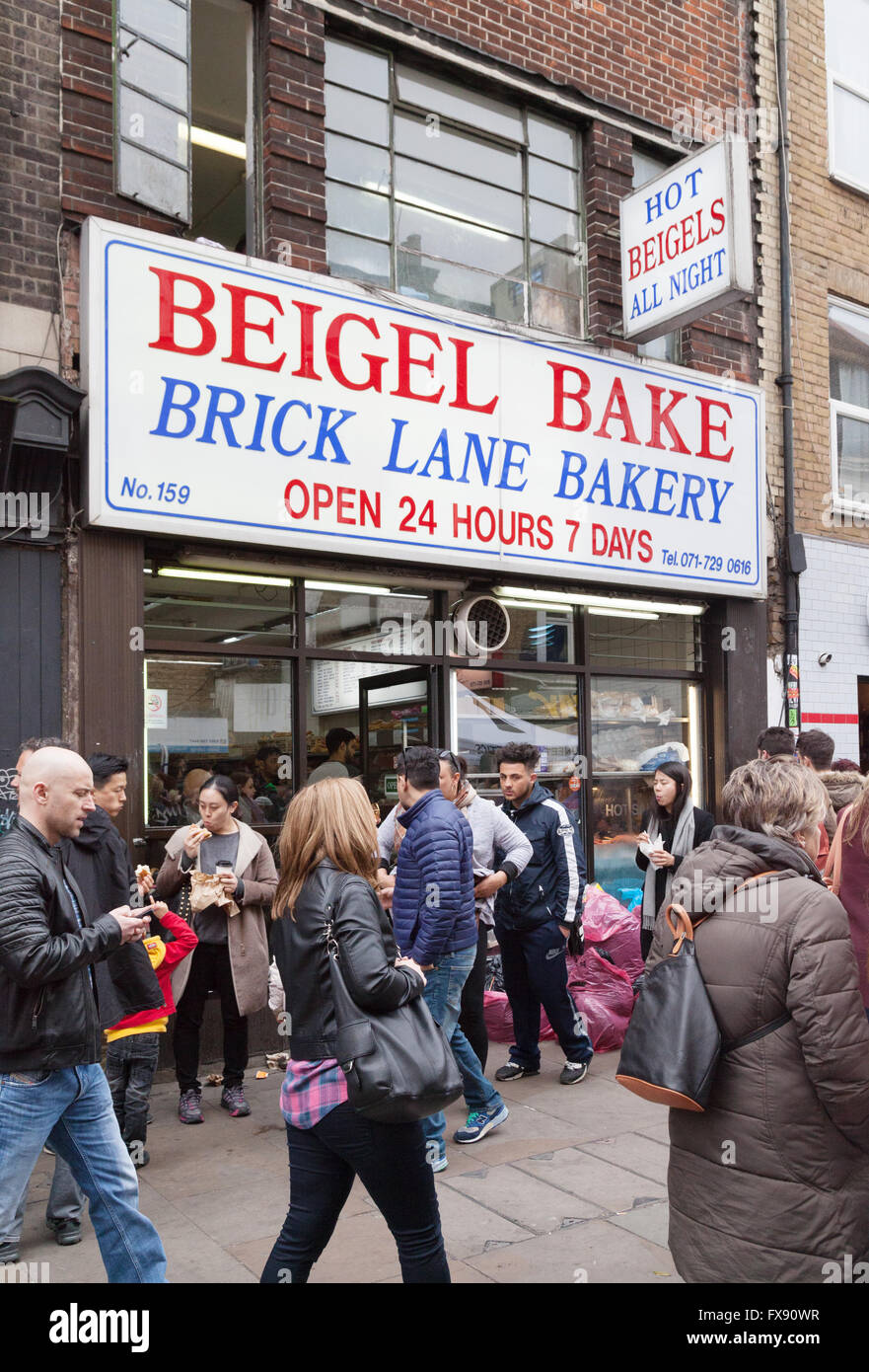 Brick Lane Beigel Bake extérieur Boulangerie, Brick Lane, Spitalfields, East London UK Banque D'Images