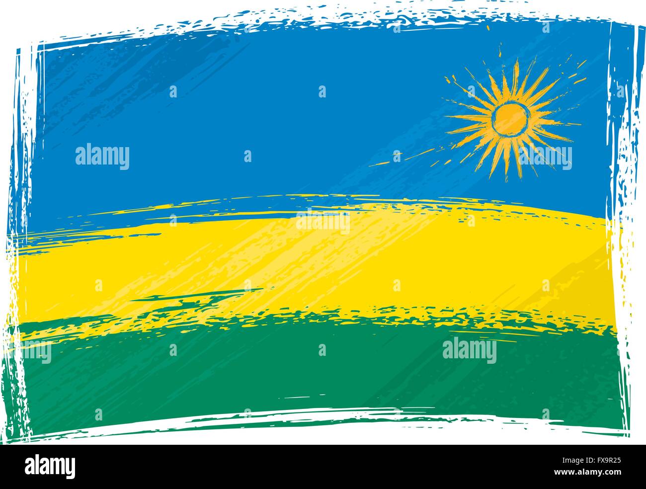 Grunge drapeau Rwanda Illustration de Vecteur