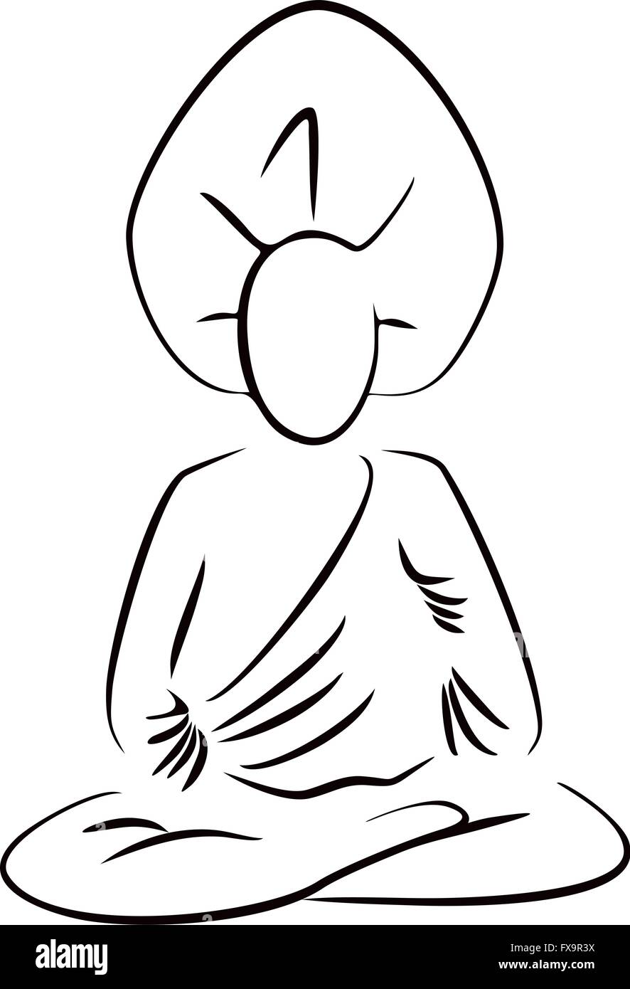 Bouddha assis Illustration de Vecteur